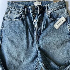 Straight leg high rise jeans
